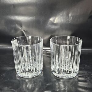 Reed & Barton Soho DOF Glasses Pair Old Fashioned Lead Crystal